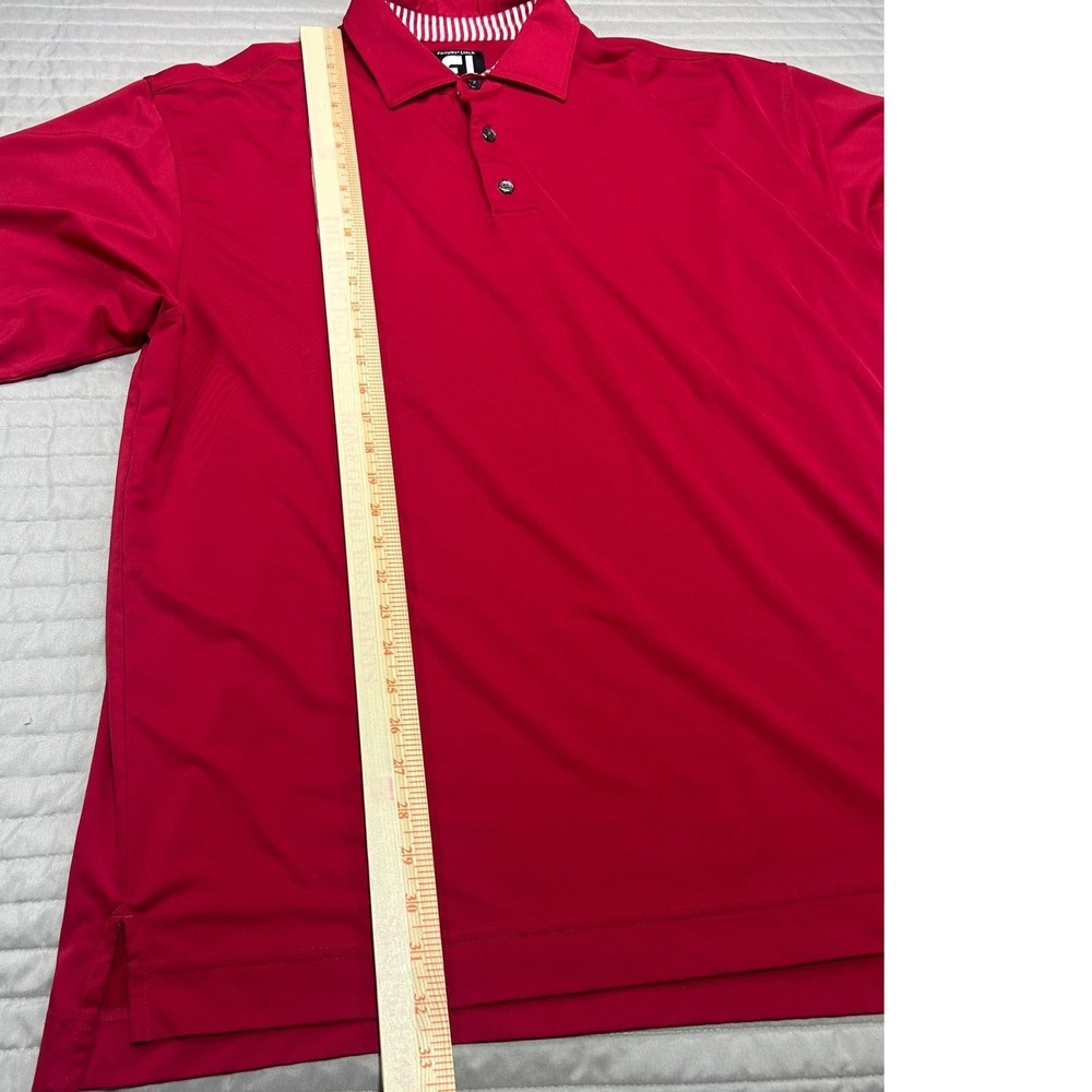 FootJoy ProDry Lisle Mens Golf Polo Shirt Red Short Sleeve Stretch Size XL - Picture 6 of 8